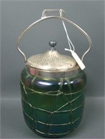 Kralik Green Threaded Bisquit Handled Jar