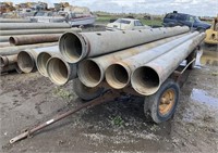 Lot of (7) 12"x30" Alu. Gated Pipe Sticks & Trlr