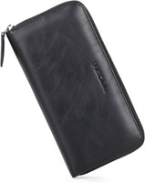 VISOUL Leather Wallet  RFID Block (Black)