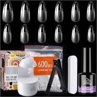 Gel X Nail Tips Kit - 600pcs  15ML Glue  Lamp