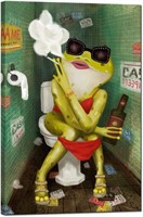LevvArts - Frog Artwork  Bathroom Decor