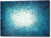 Abstract Blue Painting Wall Art is 36 inches x 24