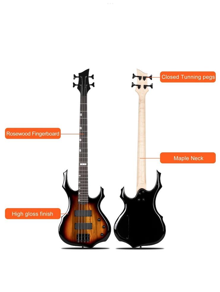 Glarry Full Size Electric Bass Guitar Set