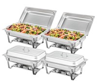 2 Pack 8 Qt Stainless Chafing Dish Buffet Set
