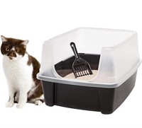 IRIS USA Cat Litter Tray with Scoop