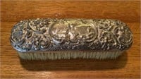 Antique Silver Hair Brush With Inscription 2x7 in