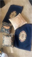 Embroidered tapestry pillow covers, embroidered