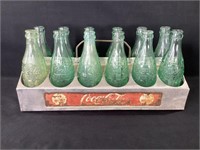 Coca Cola Aluminum 12 Bottle Carrier with Bottles