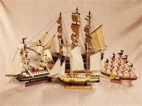 Lot of Sail Ship Models
