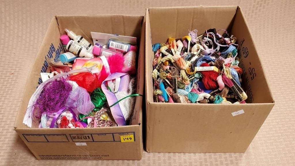 2 Boxes of Yarn & Material