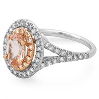 1.50ct Morganite & 0.75ct Diamond Ring, 14K Gold