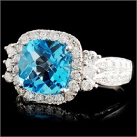 2.82ct Topaz & 0.76ctw Diamond Ring in 14K Gold