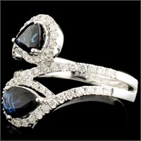 1.63ct Sapphire & 0.60ctw Diamond 14K Gold Ring