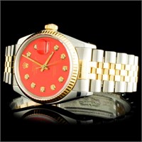 Diamond Rolex 36mm DateJust YG/SS Watch