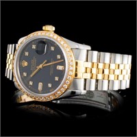 36mm Rolex DateJust Watch 1.50ct Diamonds YG/SS