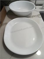 Pair of Corelle Serving Plates, 2 Corelle Bowls