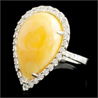 5.82ct Opal & 0.42ctw Diamond Ring in 14K Gold