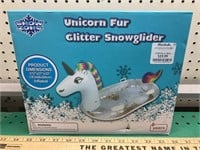 Unicorn fur glitter snow glider, new in box,
