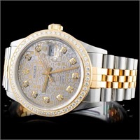 36MM Rolex DateJust Diamond Watch in YG/SS