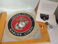 Large Marine Corp Sticker, Pins and More
