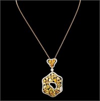 18K Pendant w/ 3.42ctw Fancy Color Diamonds