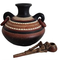 Mexican Pottery and Pipe