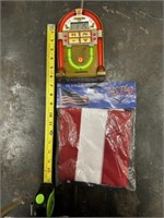 Casino Battery Operated Clock and Flag