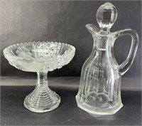 ETCHED COMPOTE & DECANTER