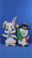 Melted Popcorn Snowman & Easter Bunny