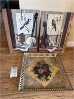 Vintage Paint by Number, Hand Painted Tray