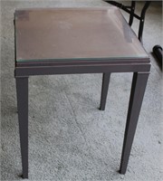End Table Glass Top 21.5"W 21.5"D 26" T