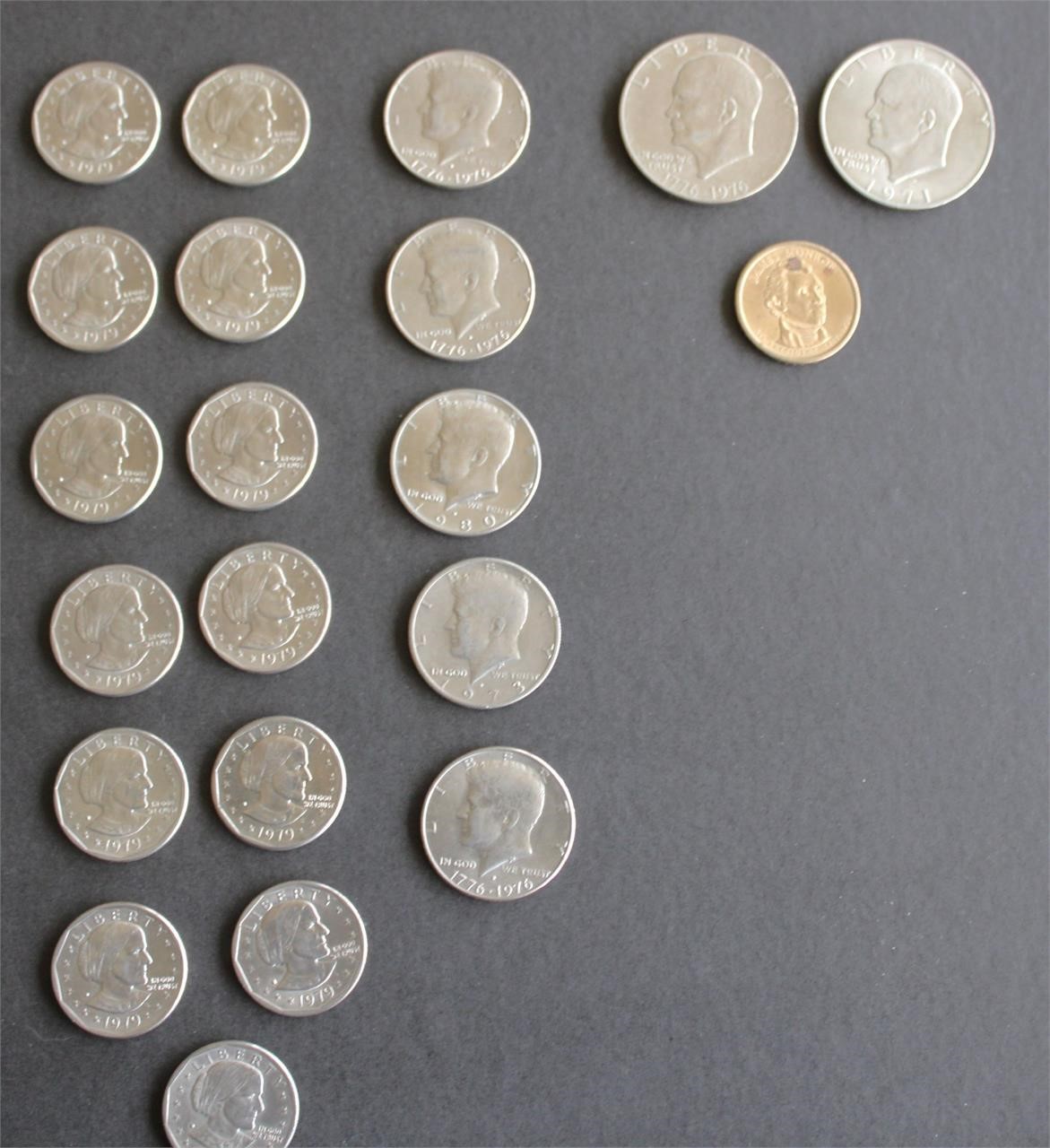 Dollar & Half Dollar Coins Lot