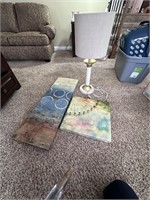 Canvas Art and Vintage Lamp