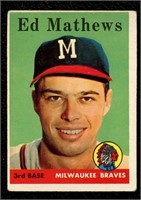 1958 TOPPS BASEBALL #440 EDDIE MATHEWS MK - BRAVES