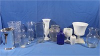 Glass, Milk Glass, & Plastic Vases