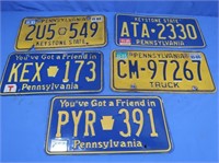 5 PA License Plates