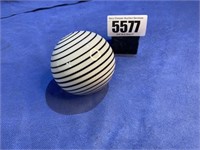 Round Glass Ball w/Stripe Design