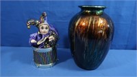 Decorative Vase, Jester in Drum