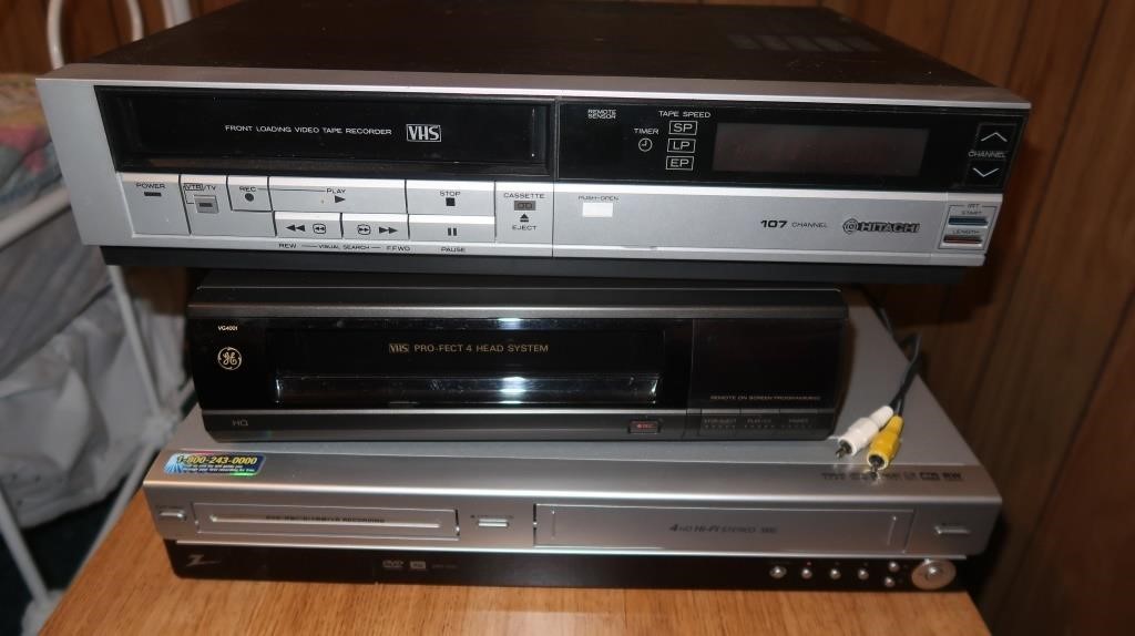 Hitachi VHS Player Model VT-74AY, GE VHS Player