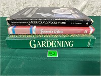 Gardening,Fostoria&American Dinnerware Books