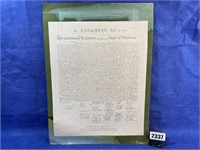 Poster Board Declaration of Independence,