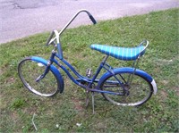 Vintage English Schwinn type bike with banana seat