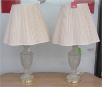 Pair of modern crystal table lamps