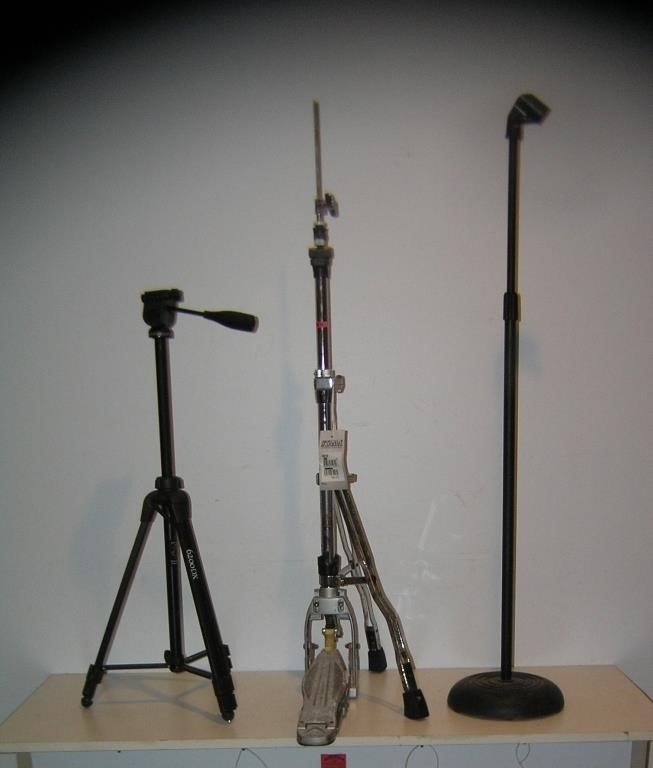 Group of music and photography stands