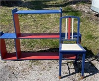 VINTAGE PATRIOTIC CHAIR & SHELF