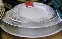 Group of five vintage serving plates and platters