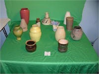 Large collection of art pottery vases and containe
