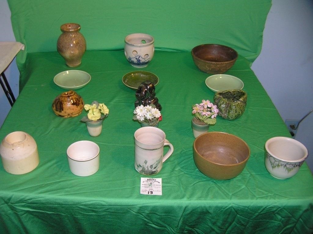 Collection of vintage art pottery