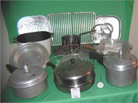 Large group of vintage cookware and accessories