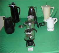 Vintage coffee, tea or hot choclate pots and warme